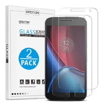 OMOTON [2 PACK] Moto G Plus 4th Generation Screen Protector, Tempered Glass Guard with [9H Hardness] [Bubble Free] for Moto G Plus 4th Generation-5.5 Inch