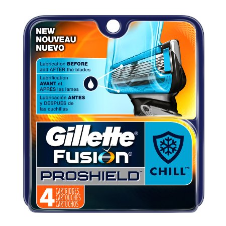 Gillette Fusion Proshield Chill Mens Razor Blade Refills 4 Count