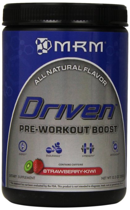 MRM All Natural Driven Pre-Workout Formula, Strawberry-Kiwi 350 gm, 12.3 Ounce