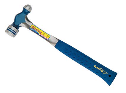 Estwing Ball Peen Hammer - 12 oz Metalworking Tool with Forged Steel Construction & Shock Reduction Grip - E3-12BP