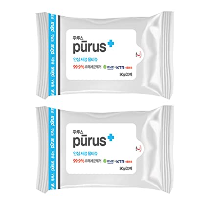 PURUS Safe Wet Tissue, Wet Wipes (2 Packs 50 Wipes), Wet Wipes for at-Home Use (2 Packs 50 Wipes)