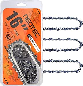 Chainsaw Chains 16in,S57 Chainsaw Chain for 16 Inch Bar,3/8"LP Pitch,0.050" Gauge,57 Drive Links Fits for Echo Craftsman and more（3chains）