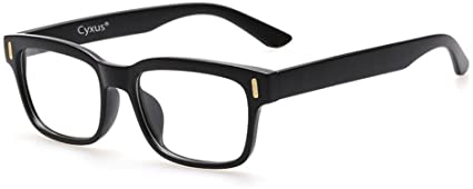 Cyxus Retro Square Frame Non-Prescription Plain Glasses Transparent lens Fashion Eyewear for Women Men Unisex