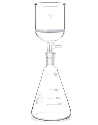 QWORK Borosilicate Glass 500ml Buchner Filtering Funnel and 1000 mL Erlenmeyer Flask, with Standard 24/40 Joint