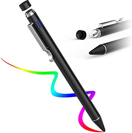 AWAVO Capacitive stylus Pen for Apple Pencil Touch Screens, Rechargeable Styli with1.6mm Fine Plastic Nib, Compatible with Apple iPad Pro/iPad 2018/iPhone/Samsung IOS & Android Tablet