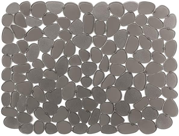 Bligli Pebble Sink Mat for Stainless Steel/Ceramic Sinks, PVC Eco-Friendly Sink Protectors for Bottom of Kitchen Sink, Dishes and Glassware, Fast Draining, 15.8 x 11.7 inch (1 Pack, Grey)