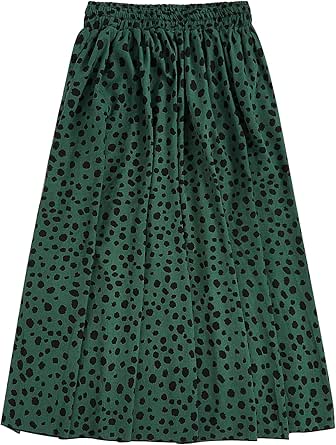 Milumia Women's Vintage Printed A Line High Waist Flare Flowy Casual Midi Skirts