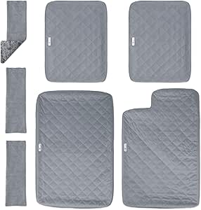 Paw Inspired Fitted Fleece Liners for Ferret Nation, Critter Nation Cage for Ferrets, Rats, Chinchillas, Hedgehogs & Other Small Animals (Gray, Double Unit Set)