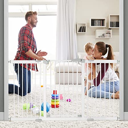 HOYOFO Extra Wide 57”- 59.8” Baby Gate for Doorways Pressure Mount Stair Gates for Kids or Dogs with Auto-Close