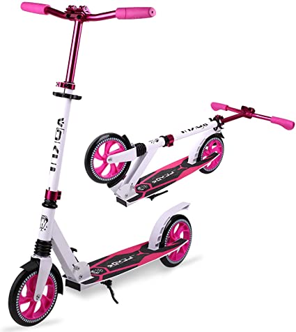 Vokul Foldable Kick Scooters for Kids 8 Years and up, Quick-Release Folding Mechanism Adjustable Handlebar Shock Absorption System   205mm Big Wheels, Smooth Glide Commuter Scooter with 220lbs Capacity