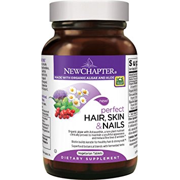 New Chapter Perfect Hair Skin and Nails Vitamins with Fermented Biotin   Astaxanthin - 30 ct Vegetarian Capsule