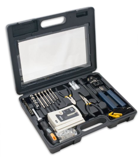 Syba 50 Piece Computer Network Installation Tool Kit with Multi-Module Cable Tester (SY-ACC65047)