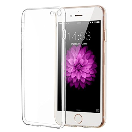 iPhone 6/6S Case, Elzo [Crystal] Clear Ultra Thin Slim TPU Cellphone Cover, Transparent Shock Absorption Soft Skin Sleeve, Protective Flexible Rubber Gel/Silicone Shell (Scratch Resistant)