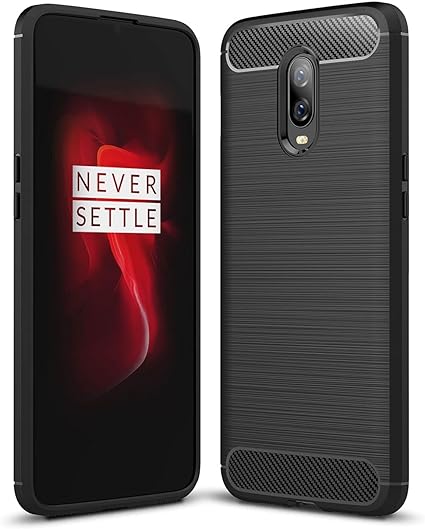 CruzerLite Case Compatible with Cellphone Oneplus 6T Case, Carbon Fiber Shock Absorption Slim Case Compatible with Cellphone Oneplus 6T (Black)