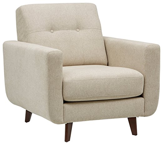 Rivet Sloane Mid-Century Tufted Modern Accent Chair, Shell