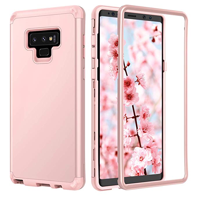 BENTOBEN Samsung Galaxy Note 9 Case, Galaxy Note 9 Case, Heavy Duty 3 in 1 Hybrid Soft TPU Rugged Bumper Anti Slip Full-Body Protective Phone Case for Samsung Note 9, Rose Gold