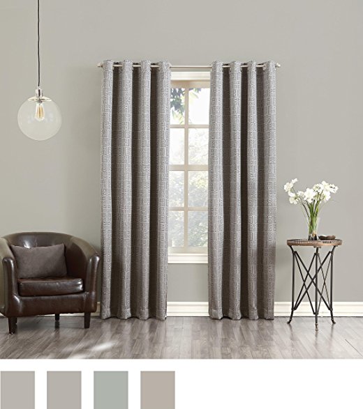 Sun Zero Theodore Blackout Lined Single Curtain Panel, 52" x 63", Gray