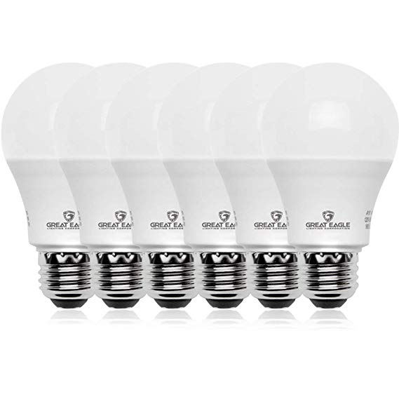 Great Eagle 100W Equivalent LED Light Bulb 1500 Lumens A19 2700K Warm White Non-Dimmable 14-Watt UL Listed (6-Pack)