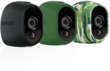 Arlo Smart Security - 3 Silicone Skins for 100% Wire-Free Cameras (Black/Green/Camo) by NETGEAR