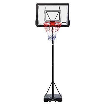 PEXMOR Portable Basketball Hoop Height Adjustable 5.9'-10' Basketball Stand Backboard System for Both Youth and Adults w/Wheels 2 Nets Shatterproof PVC Backboard Indoor & Outdoor
