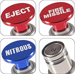 3 Pcs Eject FIRE Missiles Nitrous Button Cigarette Lighter Replacement Cover,Fire Missiles Button Cigarette Lighter Cover,12V Power Source Fits Most Vehicles (Eject FIRE Missiles Nitrous)