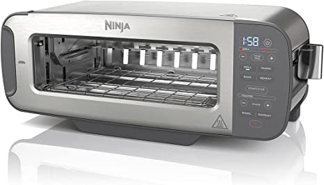 Ninja Foodi 3-in-1 Toaster, Grill & Panini Press [ST202UK] Stainless Steel, 7 Cooking Functions, 7 Toast Shades, Panini Press, Bake Tray, Flip Design (ST200UK)