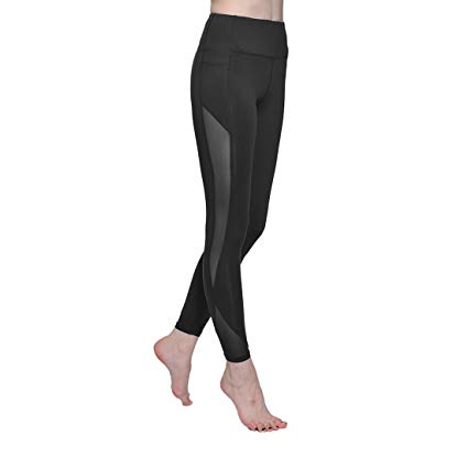 ONGASOFT Yoga Pants for Women Fitness Mesh Workout Leggings Yoga Capris