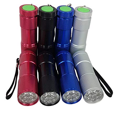 Lifeforce 9 Led Aluminum Handheld Flashlight Torch Four Color Great Mini Portable Light Pack(AAA Battery Included) (8)