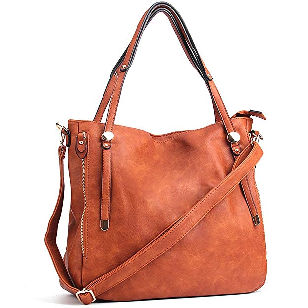 Uncle.Y Women's Handbags Vintage PU Leather Tote Shoulder Bag Large Capacity