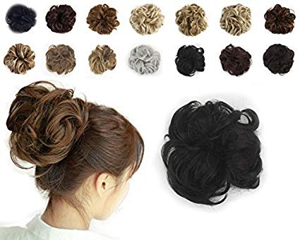 Haironline Scrunchie Bun up Do Hair Piece Hair Ribbon Ponytail Extensions Wavy Curly