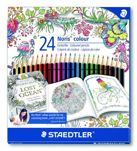 STAEDTLER 185 C24JB Coloring Pencils, Exclusive Johanna Basford Adult Coloring Edition - Assorted, Pack of 24