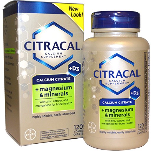Citracal, Calcium Citrate,   Magnesium & Minerals,  D3, 120 Coated Caplets - 2pc