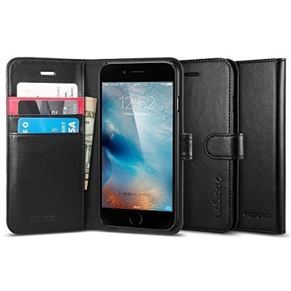 iPhone 6s Case, iPhone 6 Case, Spigen® [Wallet S] Premium Stand Feature Wallet Case for Apple iPhone 6 / iPhone 6s - Black (SGP10972)