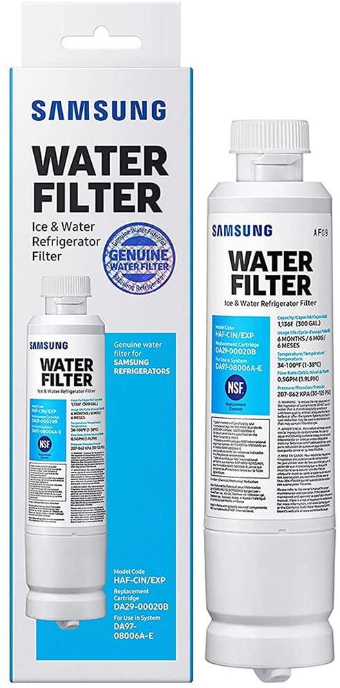 Sаmsung Electronics DA29-00020B Refrigerator Water Filter Replacement Compatible with Samsung DA29-00020A, HAF-CIN/EXP, 46-9101. Chlorine, odor, particles Reducing Refrigerator Water Filter,1 Pack