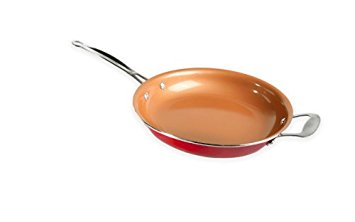 12 Inch Red Copper Fry Pan Deluxe