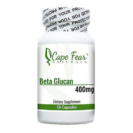 Cape Fear Naturals - Beta Glucan - Helps Maintain a Healthy Immune System and Cholesterol - 400mg 60 capsules 2 MONTH SUPPLY