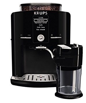 KRUPS EA8298 Super Automatic Latte Espresso Compact Size Espresso Machine with Integrated Frothing Pitcher Cappuccino and Milk Frother, 57-Ounce, Black