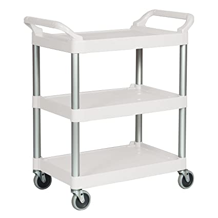 Rubbermaid Commercial Plastic Utility Cart, White, FG342488OWHT