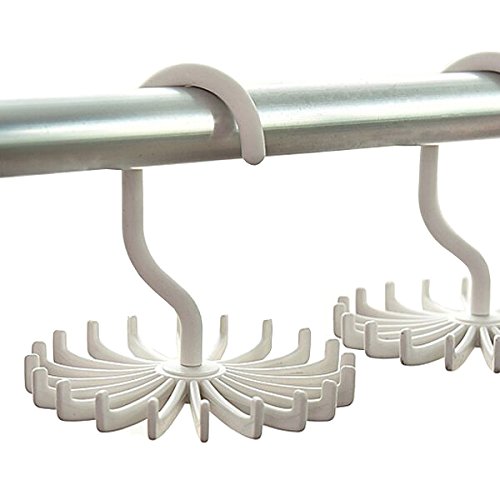 3 Pack - Zicome Adjustable Rotating 20 Hook Neck Ties Organizer Twirling Tie Rack Hanger Holder - Keep Your Tie & Scarves Neatly Organized