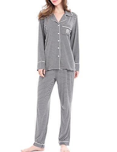 NORA TWIPS Pajamas For Women Sleep Shirt With Pants by (XS-XL)