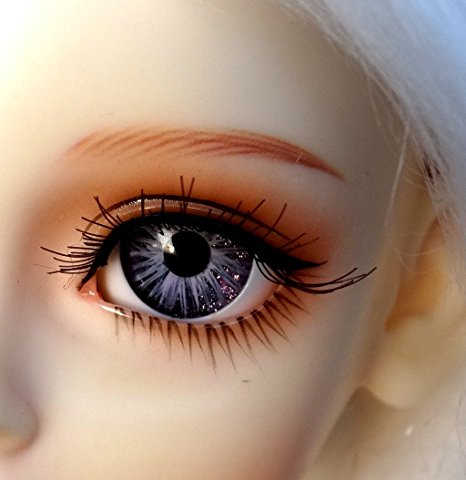 1 Pair Handmade Acrylic Hand Painting Purple Texture Half Ball Eyes for BJD Dollfie SD Doll