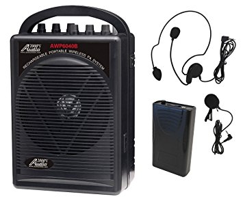 Audio2000'S AWP6040B-M Portable, Rechargeable PA System, Black
