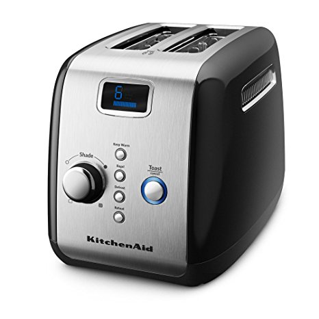 KitchenAid KMT223OB 2-Slice Toaster with One-Touch Lift/Lower and Digital Display - Onyx Black