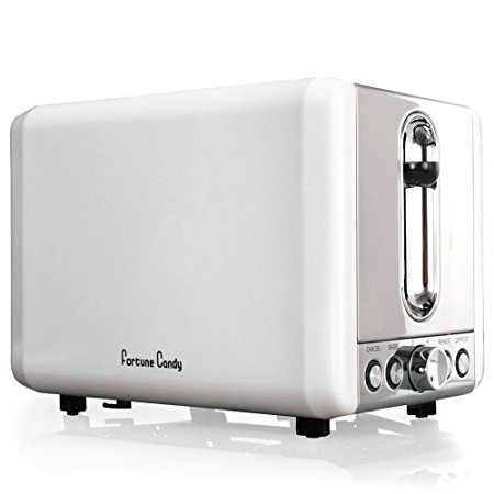 SVVSS Stainless Steel 2-Slice Toaster with Extra-Wide Slot Good Looking and Modern is This Toaster Oven-White Electric Toaster