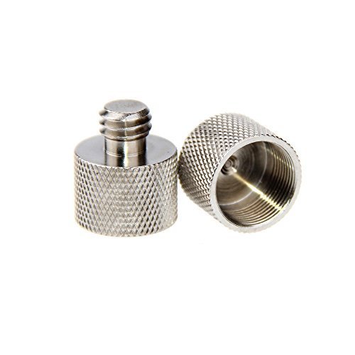 2 Pieces 3/8"-16 Male to 5/8"-27 Female Thread Adapter for Microphone Mounts and Stands
