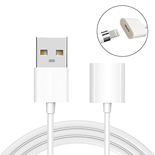 Apple Pencil Charging Cable, Famber Charger Adapter for Apple iPad Pro Pencil, Female Lightning to Male USB Adapter Extension Cable 3ft (FB-APC1)