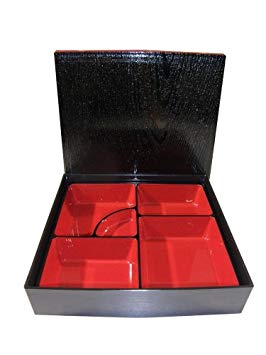 JapanBargain 1923 Bento Box, 9.5x9.5-3pc Set, Black