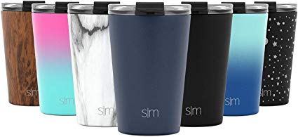 Simple Modern 12oz Classic Tumbler Travel Mug with Clear Flip Lid & Straw - Coffee Vacuum Insulated Gift for Men and Women Beer Pint Cup - 18/8 Stainless Steel Water Bottle -Deep Ocean