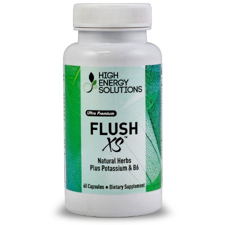 Flush XS  Natural Herbal Diuretic with Potassium And B-6 By High Energy Solutions - Flushes Excess Fluid From the Body - 60 Capsules - GMP - USA - 100 Guarantee
