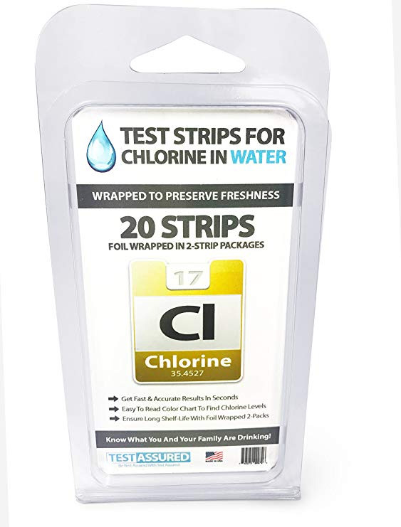Easy Chlorine Test Strips - Results In Seconds - Foil Wrapped To Keep Fresh, 20 Strips